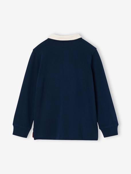 Long-sleeved polo shirt for boys navy blue - vertbaudet enfant 
