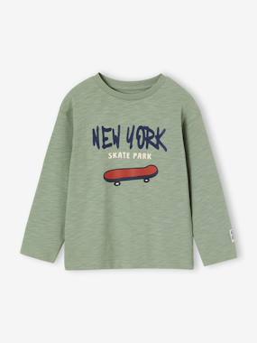 -T-shirt manches longues floqué garçon