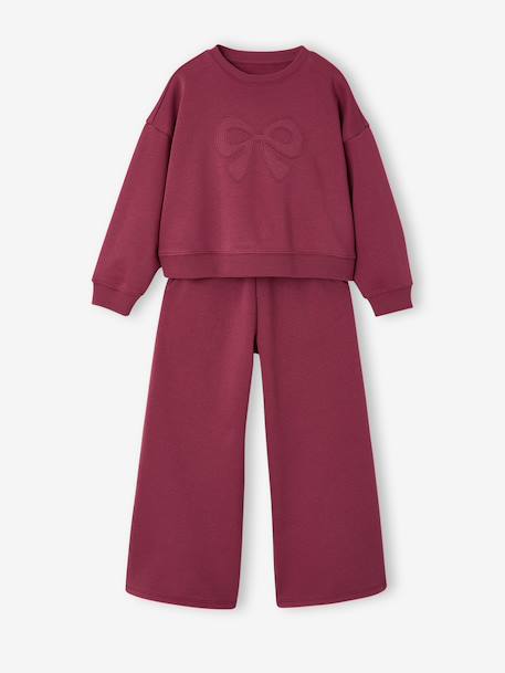 Sweatshirt and joggers set for girls plum - vertbaudet enfant 
