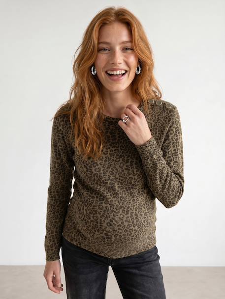 Close-fitting maternity jumper black+green - vertbaudet enfant 