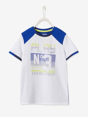 Boys-Tops-T-Shirts-Two-Tone Sports T-Shirt in Techno Fabric & Pixel-Effect Details for Boys