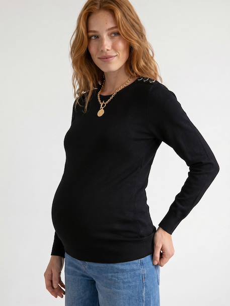 Pull de grossesse noir+vert - vertbaudet enfant 