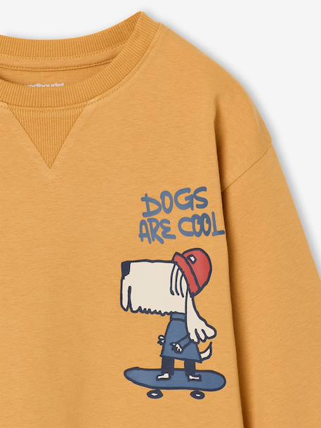 Long-sleeved T-shirt with slogan print for boys anthracite+pistachio+yellow - vertbaudet enfant 