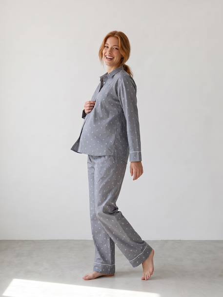 Pyjama grossesse et allaitement vert sauge - vertbaudet enfant 