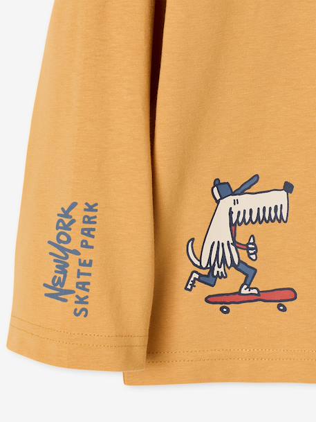 T-shirt manches longues garçon anthracite+jaune+pistache - vertbaudet enfant 