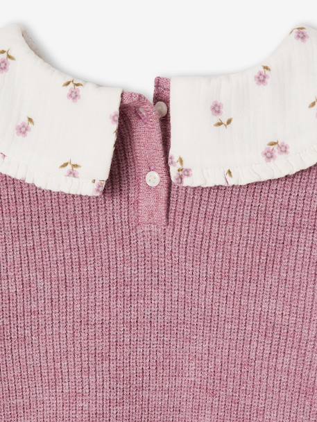 Pull col claudine lilas+marine+tomette - vertbaudet enfant 