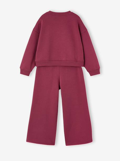 Sweatshirt and joggers set for girls plum - vertbaudet enfant 