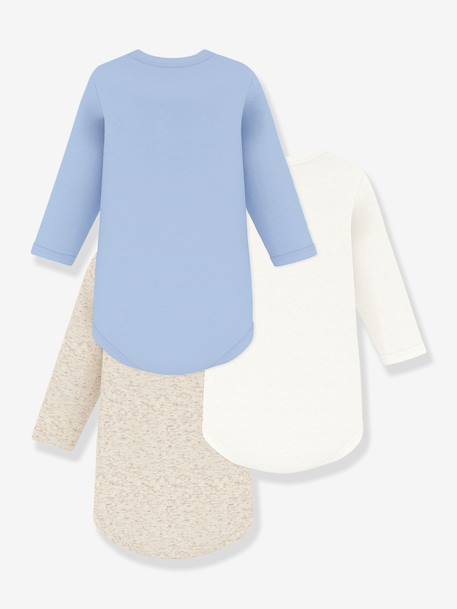Pack of 3 long-sleeved bodysuits PETIT BATEAU beige - vertbaudet enfant 