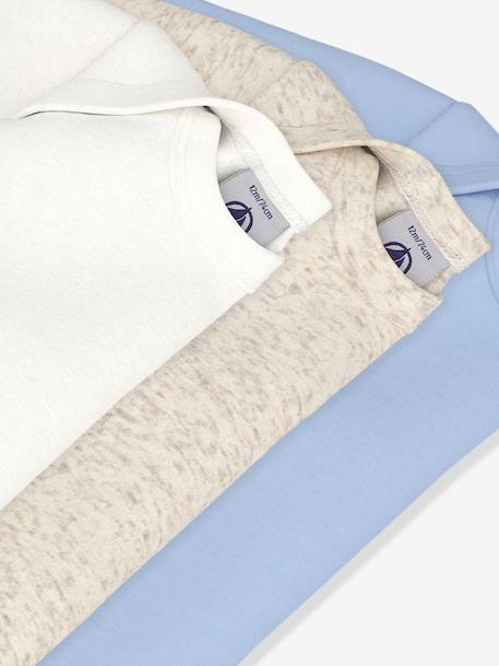 Pack of 3 long-sleeved bodysuits PETIT BATEAU beige - vertbaudet enfant 