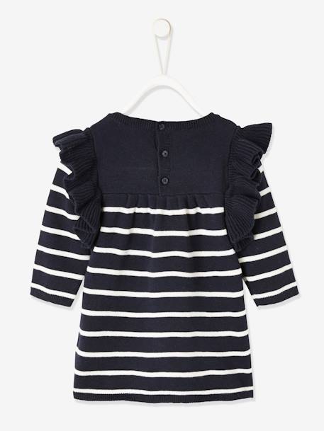 Sailor-Style Dress for Baby Girls Dark Blue Stripes - vertbaudet enfant 
