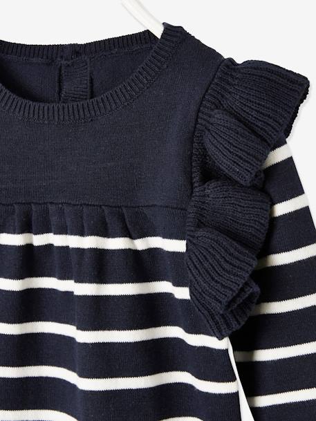 Sailor-Style Dress for Baby Girls Dark Blue Stripes - vertbaudet enfant 