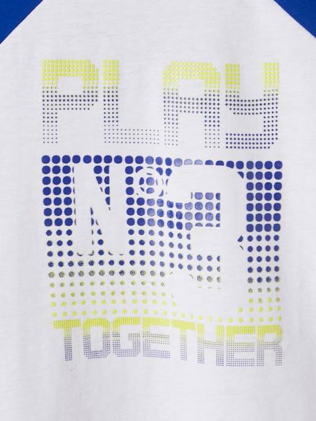 Two-Tone Sports T-Shirt in Techno Fabric & Pixel-Effect Details for Boys White - vertbaudet enfant 