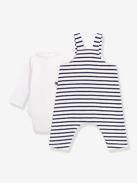Dungarees and bodysuit set PETIT BATEAU white - vertbaudet enfant 