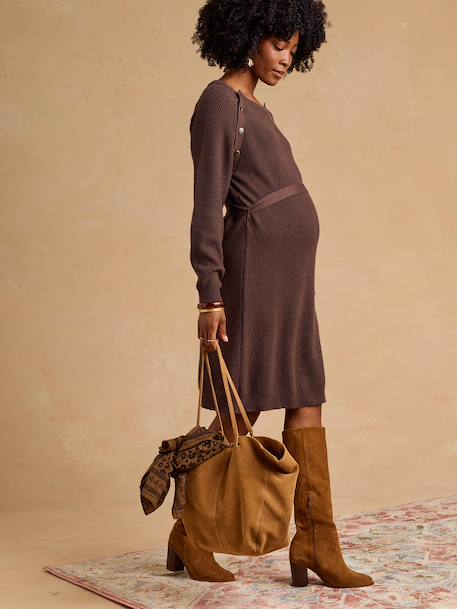 ENVIE DE FRAISE maternity knitted dress black+chocolate - vertbaudet enfant 