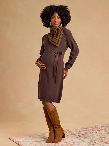 ENVIE DE FRAISE maternity knitted dress black+chocolate - vertbaudet enfant 