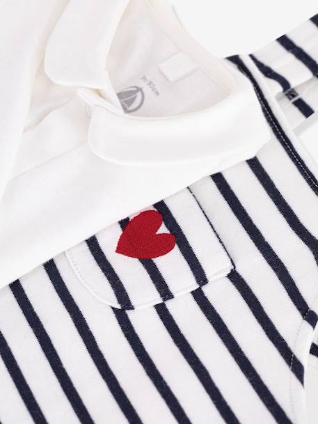 Dungarees and bodysuit set PETIT BATEAU white - vertbaudet enfant 