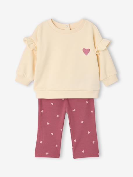 Sweatshirt and leggings set for baby girls raspberry pink - vertbaudet enfant 
