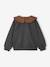 Girl's sweatshirt with English embroidery collar and flocked velvet message anthracite+ecru+marl grey+mauve+pale pink+red - vertbaudet enfant 