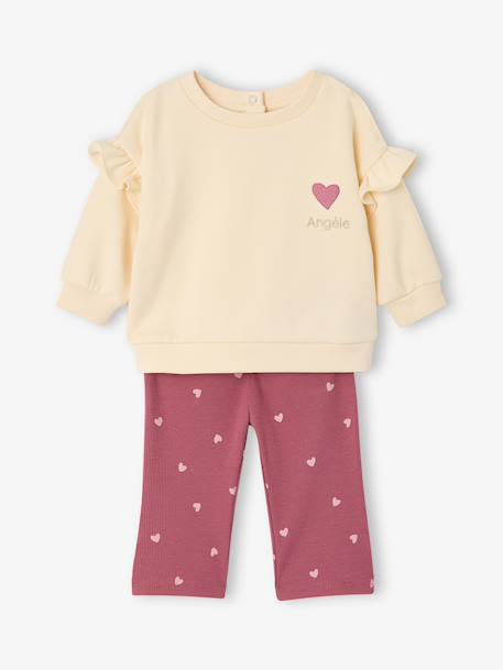 Sweatshirt and leggings set for baby girls raspberry pink - vertbaudet enfant 