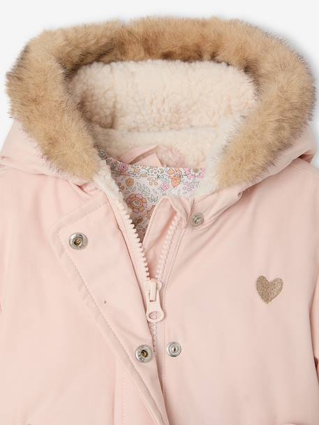 Parka + lightweight jacket 3-in-1 for babies old rose+olive+rosy - vertbaudet enfant 