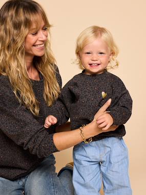 Baby-Jumpers, Cardigans & Sweaters-Leopard Sweatshirt for Baby & Mum, Capsule Collection by ENVIE DE FRAISE 
