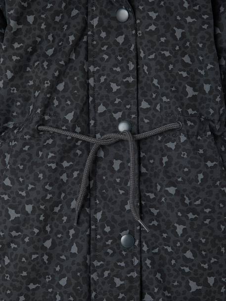 Parka fille à capuche romantique anthracite+marine+vert - vertbaudet enfant 