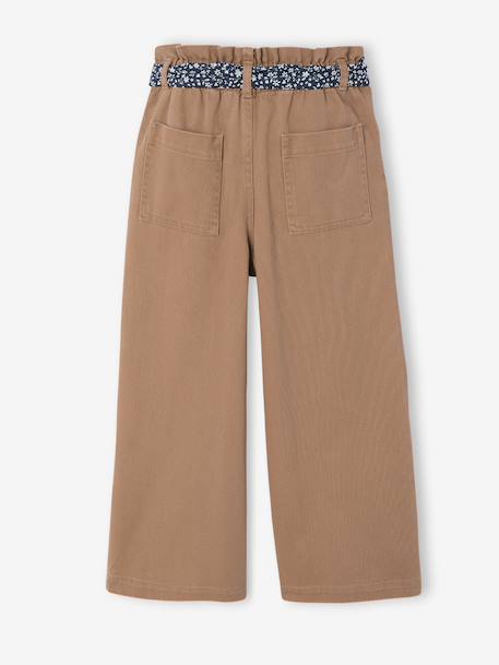 Wide-leg trousers for girls camel+rosy - vertbaudet enfant 