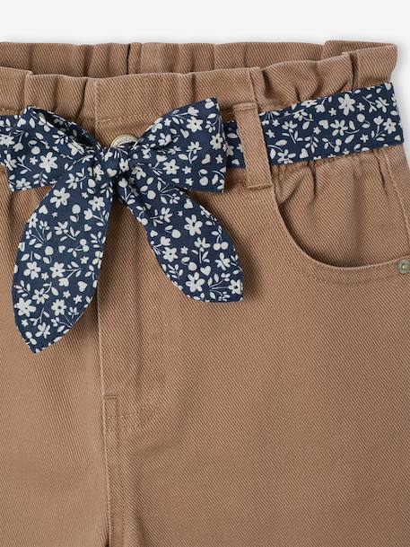 Wide-leg trousers for girls camel+rosy - vertbaudet enfant 