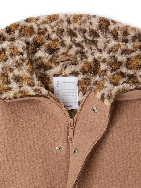 Hooded coat for girls camel+navy blue - vertbaudet enfant 