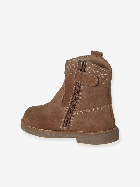 Chaussures premiers pas bébé boots cuir marron - vertbaudet enfant 