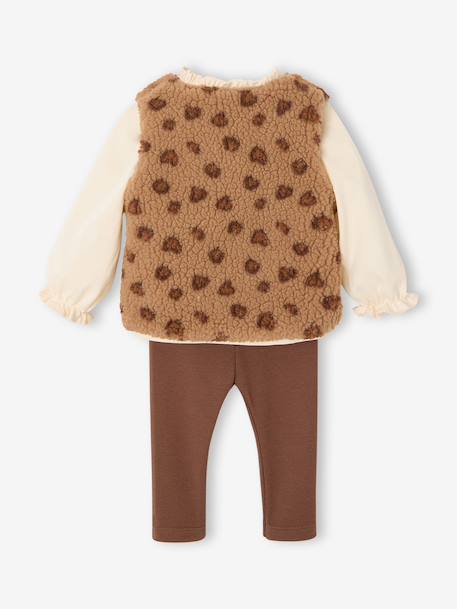 Ensemble 3 pièces bébé fille noisette - vertbaudet enfant 
