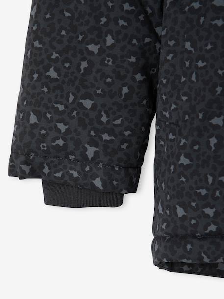 Romantic Hooded Parka for Girls anthracite+green+navy blue - vertbaudet enfant 