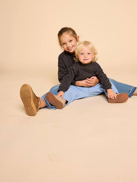 Leopard Sweatshirt for Girls, Mother/Daughter Capsule Capsule, ENVIE DE FRAISE beige+dark grey - vertbaudet enfant 