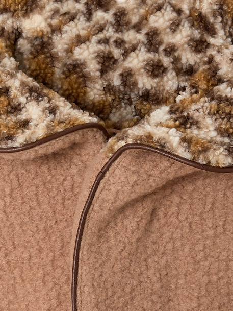 Manteau fille à capuche camel+marine - vertbaudet enfant 
