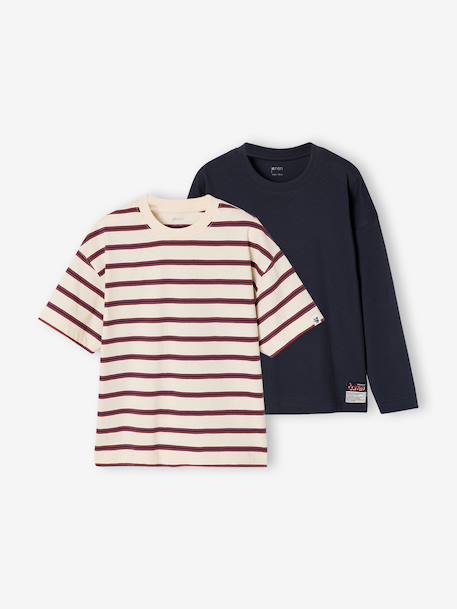 Lot de 2 T-shirts garçon écru - vertbaudet enfant 