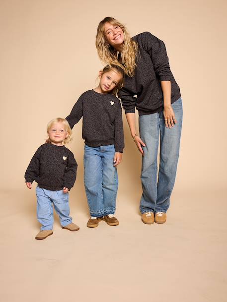Leopard Sweatshirt for Baby & Mum, Capsule Collection by ENVIE DE FRAISE beige+dark grey - vertbaudet enfant 