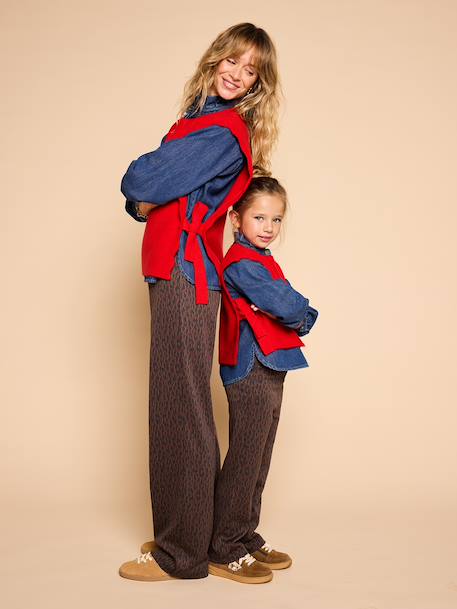 Pull sans manches beige chiné+rouge - vertbaudet enfant 