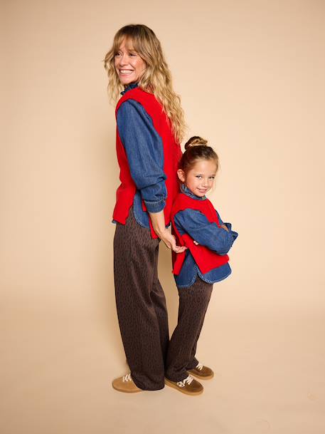 Maternity wide-leg trousers chocolate - vertbaudet enfant 