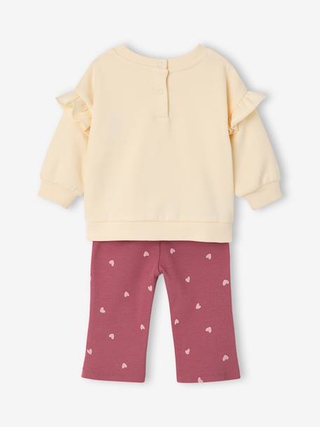 Sweatshirt and leggings set for baby girls raspberry pink - vertbaudet enfant 