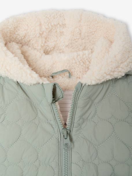 Doudoune bébé fille avec bonnet et moufles vert sauge - vertbaudet enfant 