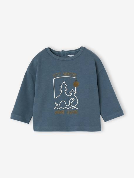 T-shirt manches longues bébé bleu canard - vertbaudet enfant 