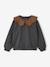 Sweat fille col claudine broderie anglaise anthracite+écru+gris chiné+mauve+rose pâle+rouge - vertbaudet enfant 