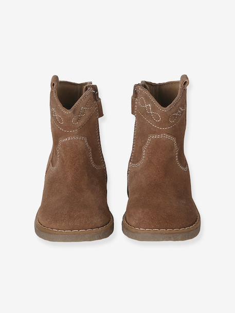 Chaussures premiers pas bébé boots cuir marron - vertbaudet enfant 