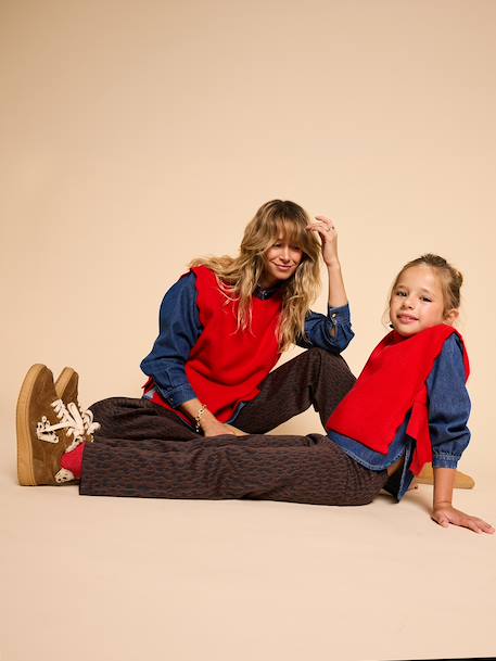 Sleeveless jumper for girls red - vertbaudet enfant 