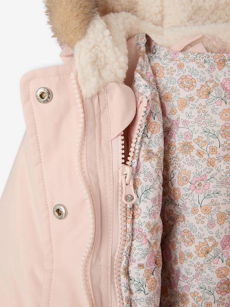 Parka + lightweight jacket 3-in-1 for babies old rose+olive+rosy - vertbaudet enfant 