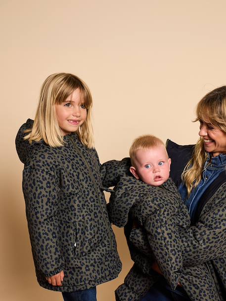 Reversible parka for kids khaki - vertbaudet enfant 