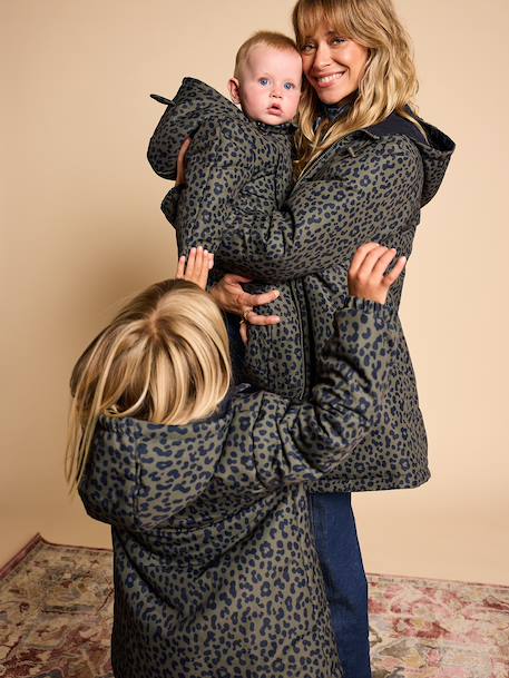 Reversible parka for kids khaki - vertbaudet enfant 