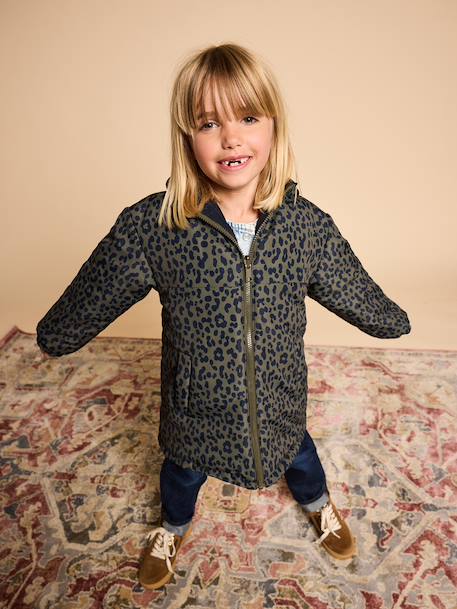 Reversible parka for kids khaki - vertbaudet enfant 