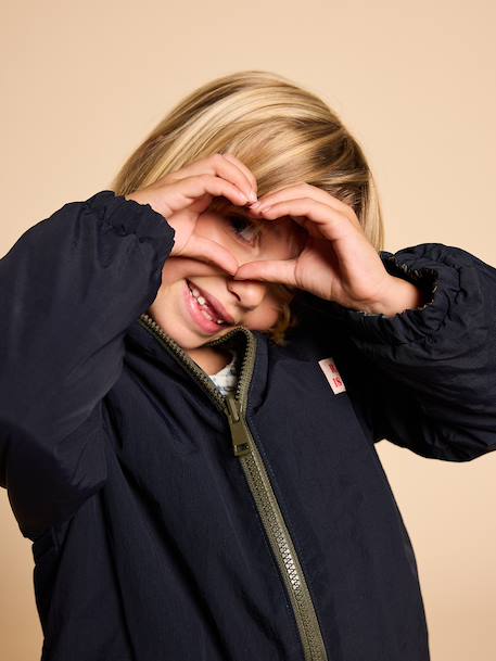 Reversible parka for kids khaki - vertbaudet enfant 