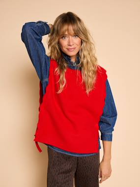 Maternity-Maternity sleeveless jumper